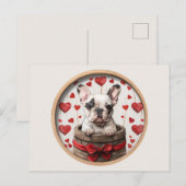 Carte Postale Chien de taureau français Valentines (Devant / Derrière)