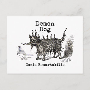 Carte Postale Chien Démon Vintage Drôle Mignon