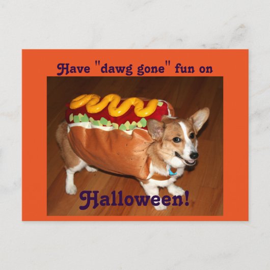 Carte Postale Chien d'Halloween (Devant)
