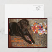 Carte Postale Chien d'Halloween avec dent sucrée (Devant / Derrière)