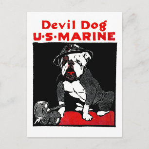 Carte Postale Chien diable du Corps des Marines de la Première G