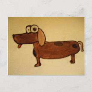 Carte Postale chien d'oeil fou