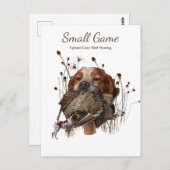 Carte Postale Chien d'oiseaux, Jeu de l'Upland Chasse aux oiseau (Devant / Derrière)