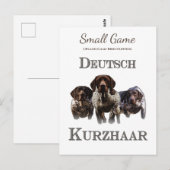 Carte Postale Chien d'oiseaux, Jeu de l'Upland Chasse aux oiseau (Devant / Derrière)