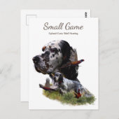 Carte Postale Chien d'oiseaux, Jeu de l'Upland Chasse aux oiseau (Devant / Derrière)