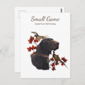 Carte Postale Chien d'oiseaux, Jeu de l'Upland Chasse aux oiseau (Devant / Derrière)