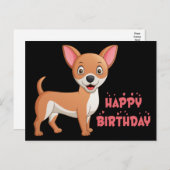 Carte Postale Chien drôle dessin animé mignon Chihuahua annivers (Devant / Derrière)