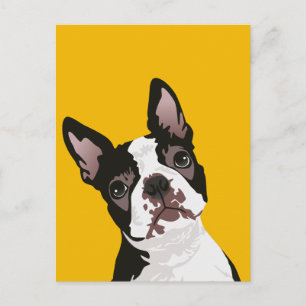 Carte Postale Chien du Terrier de Boston pour propriétaire du Te