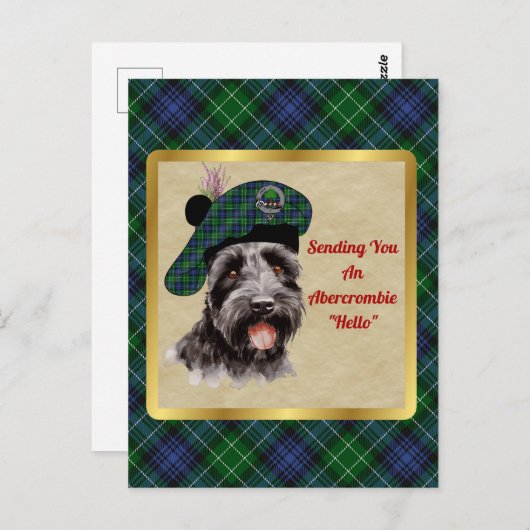 Carte Postale Chien écossais Abercrombie (Devant / Derrière)