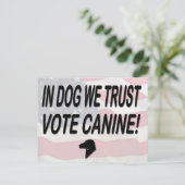 Carte Postale Chien électoral avec drapeau américain (Debout devant)