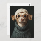 Carte Postale Chien élégant en tenue confortable (Devant / Derrière)