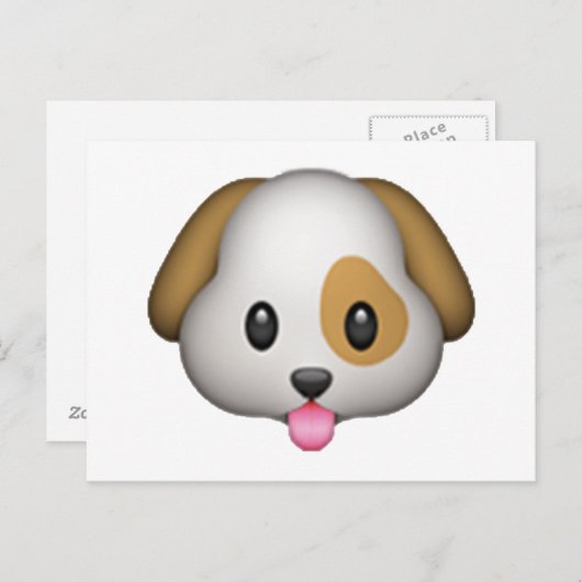 Carte Postale Chien - Emoji (Devant / Derrière)