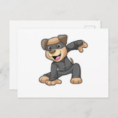Carte Postale Chien en costume de ninja (Devant / Derrière)