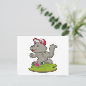 Carte Postale Chien en coureur avec casquette (Debout devant)