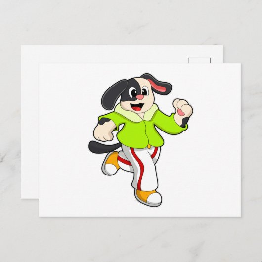 Carte Postale Chien en course (Devant / Derrière)