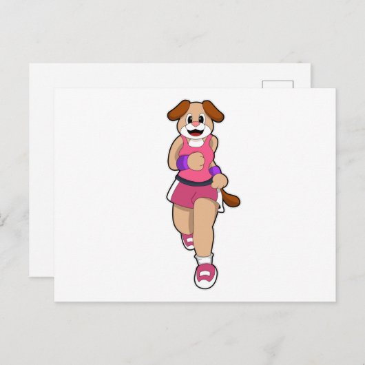 Carte Postale Chien en course (Devant / Derrière)