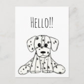 Carte Postale Chien en dalmate dessin simple noir (Devant)