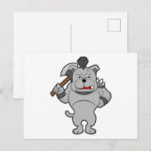 Carte Postale Chien en Guerrier à la Hache (Devant / Derrière)