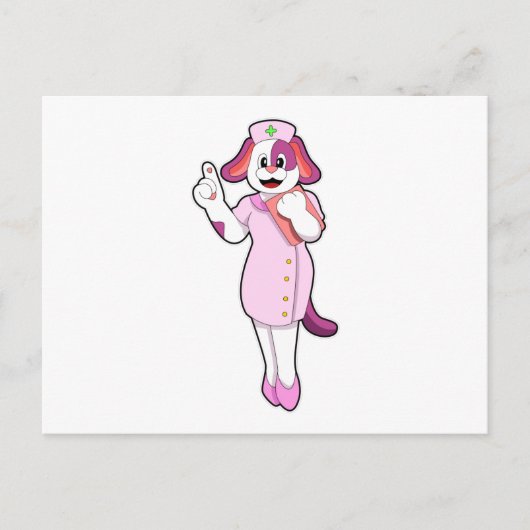 Carte Postale Chien en infirmière (Devant)
