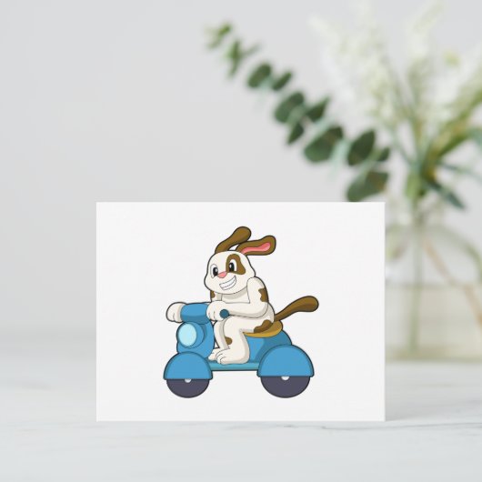 Carte Postale Chien en motard avec scooter.PNG (Debout devant)