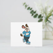 Carte Postale Chien en patin à glace avec des patins à glace (Debout devant)