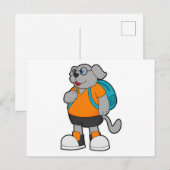 Carte Postale Chien en randonneur avec sac à dos (Devant / Derrière)