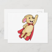 Carte Postale Chien en Super-héros avec Cape (Devant / Derrière)