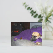 Carte Postale Chien endormi près de la cheminée (Debout devant)