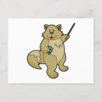Chien enseignant avec livre et pointeur