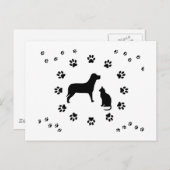 Carte postale Chien et Chat (Devant / Derrière)