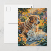 Carte Postale Chien et Chat (Devant / Derrière)