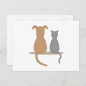 Carte Postale Chien et chat (Devant / Derrière)
