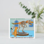 Carte Postale Chien Et Chat En Musée Voir Dinosaur Skeleton (Debout devant)