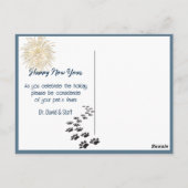 Carte Postale Chien et chat sous une surface inclinée (Dos)