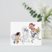 Carte Postale Chien et fille dansant (Debout devant)