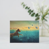 Carte Postale Chien Et Papillon (Debout devant)