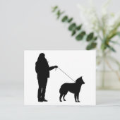 Carte Postale Chien et propriétaire (Debout devant)