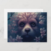 Carte Postale Chien Etrange Avec Fleur (Devant / Derrière)