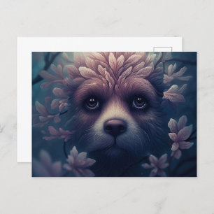 Carte Postale Chien Etrange Avec Fleur