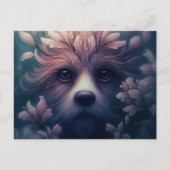 Carte Postale Chien Etrange Avec Fleur (Devant)