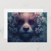 Carte Postale Chien Etrange Avec Fleur (Devant / Derrière)