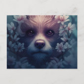 Carte Postale Chien Etrange Avec Fleur (Devant)