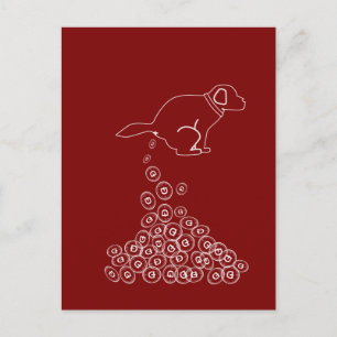 Carte Postale chien faire des dogecoins emballage papier moyen c