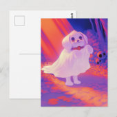 Carte Postale Chien fantôme heureux (Devant / Derrière)