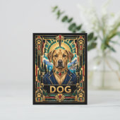 Carte Postale Chien, faune Art Déco (Debout devant)