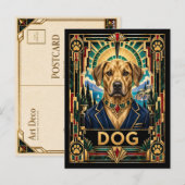 Carte Postale Chien, faune Art Déco (Devant / Derrière)