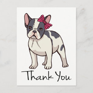 Carte Postale Chien français mignon Merci de Bulldog Français Ch