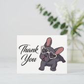 Carte Postale Chien français mignon Merci de Bulldog Français Ch (Debout devant)