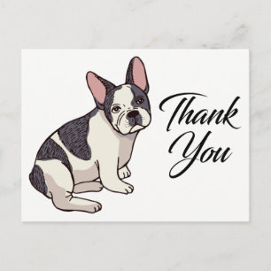 Carte Postale Chien français mignon Merci de Bulldog Français Ch