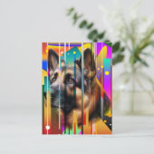 Carte Postale Chien Géométrique Moderne (Debout devant)